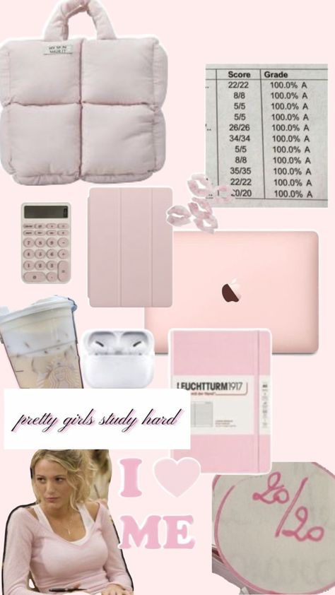 Pink Aesthetic Motivation, School Pink Aesthetic, Study Study Study, Aesthetic Motivation, Study Aesthetic, Pink Aesthetic, Motivation Inspiration, Collage, Pink