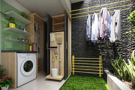 Washing Area Ideas Outdoor Indian, Laundry Area Outdoor Small Spaces, Laundry Room Design Minimalist, Outside Laundry Room Ideas Porches, Laundry Room Design Outdoor, Backyard Laundry Area, Outdoor Laundry Room Ideas Small Spaces, Outside Laundry Room, Outdoor Laundry Area