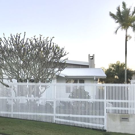 1950 House, Glebe House, Garage Fence, House Frontage, Fencing Design, Slat Fence, Building Inspiration, Front Fence, Modern Fence