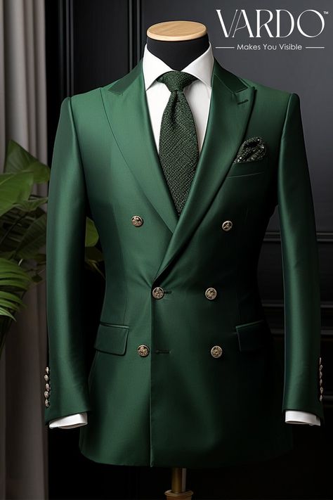 Emerald Green Suits For Men, Green Double Breasted Suit, Emerald Green Suit, Double Breasted Suit Men, Suit Double Breasted, Designer Suits For Men, Tailored Suit, Mens Formal Wear, Formal Fashion