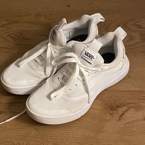 Vans Ultrarange sz 7 all white women’s sneaker shoes All White Vans, Vans Ultrarange, Vans White, Athleisure Casual, White Vans, Sneaker Shoes, Womens Vans, All White, White Style