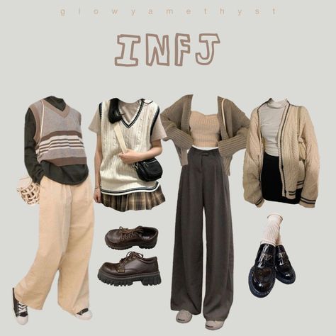 Infj Clothes Aesthetic, Dark Academia Simple Outfit, Infj Outfit Ideas, Dreamy Clothes Aesthetic, Infj Lookbook, Infj Outfit Styles, Infj Fashion Style, Infj Aesthetics Outfit, Enfj Outfit