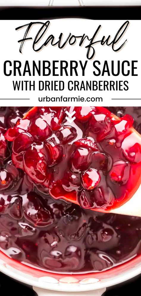 Add a tangy and delicious touch to your Thanksgiving or Christmas spread with this easy-to-make cranberry sauce. Made with dried cranberries, this recipe is perfect for those who can't find fresh ones or want to use up some pantry staples. Not only is it flavorful, but it also holds its shape, making it a great complement to your main dishes. Plus, it can be made year-round for any occasion! Dried Cranberries Recipes, Easy Cranberry Sauce, Canned Cranberries, Canned Cranberry Sauce, Cranberry Relish, Cranberry Sauce Recipe, Holiday Favorite Recipes, Cranberry Sauce Homemade, Homemade Donuts