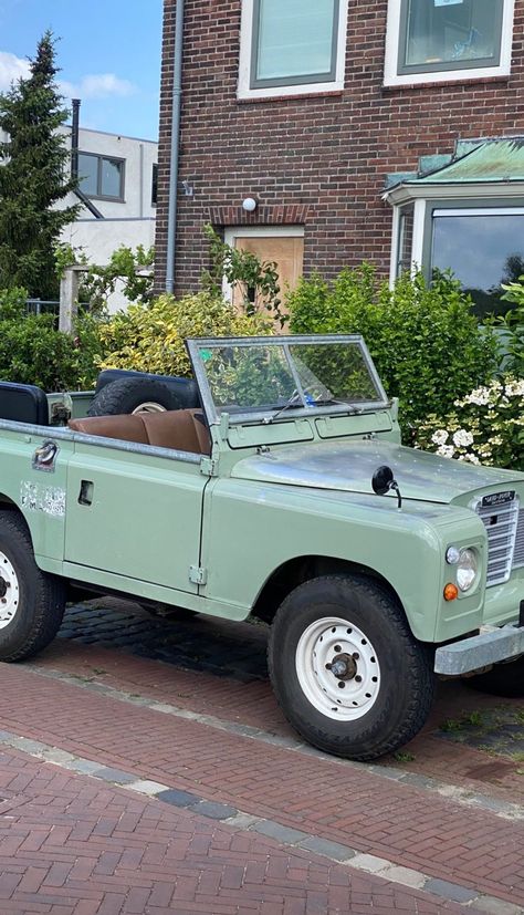 Sage Green Car, Green Grocer, Cream Car, Car Aesthetics, Green Jeep, Car Things, Dream Vehicles, White Car, Sage Color