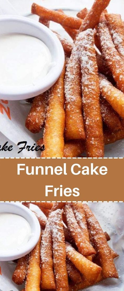 Marshmallow Fluff Dip, Funnel Fries, Food Truck Desserts, Funnel Cake Recipe Easy, Fluff Dip, Funnel Cake Bites, Funnel Cake Fries, Funnel Cake Recipe, Marshmallow Fluff