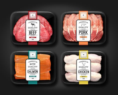 Meat Packaging, Design Cibo, Dieline Packaging, Frozen Food Packaging, Flotation Device, Meat Packing, Milk Packaging, Food Retail, Meat Shop