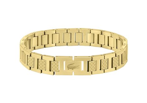 Lacoste Store, Mens Gold Bracelets, Jewelry Clasps, Lacoste Men, Gold Branding, Amazon Gifts, Metal Bracelets, Watch Collection, Italian Charm Bracelet