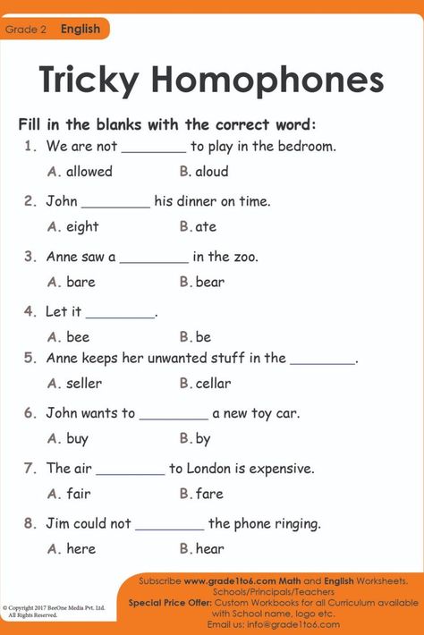 English Writing Skills Worksheets, Year 2 English Worksheets, English Worksheets For Grade 1, Homophones Worksheets, Free English Worksheets, Worksheets For Grade 1, Grammar For Kids, First Grade Phonics, Spelling Worksheets