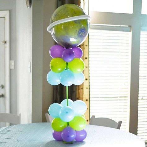 Nicholas Twist on Toy Story, Buzz Lightyear adventure! | CatchMyParty.com Buzz Light Year Centerpieces, Buzz Lightyear Birthday Party Decor, Buzzlight Year Birthday Theme, Buzz Party, Buzz Birthday, Lightyear Party, Buzz Lightyear Birthday Party, Toy Story Birthday Party Ideas, Buzz Lightyear Party