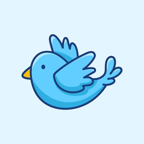 Emoji For Instagram, Blue Sky Background, Flying Bird, Sky Background, Birds Flying, Cartoon Style, Cartoon Styles, Blue Bird, Premium Vector