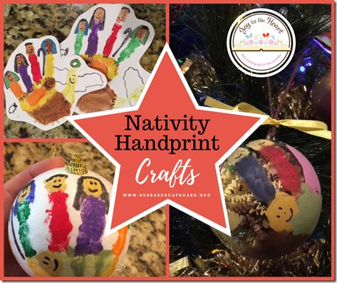 Nativity Handprint Crafts Joy Handprint Craft, Handprint Nativity, Handprint Crafts For Kids, Handprint Art Christmas, Nativity Painting, Handprint Gifts, Handprint Ornaments, Diy Nativity, Joy In The Journey