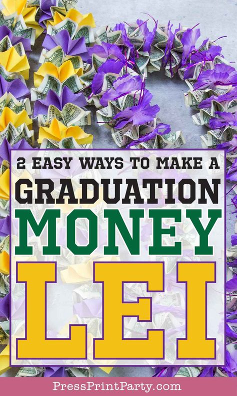 Money Lay For Graduation, Money Lai, How To Make Leis, Money Lei Diy, Graduation Leis Diy Ribbons, Graduation Leis Diy, Graduation Money Lei, Money Leis, Diy Graduation Gifts