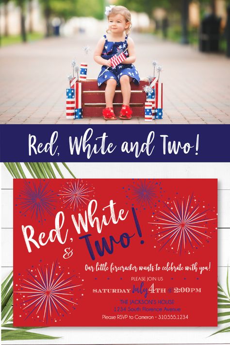 Red White Two Birthday, Red White And Two Birthday Cake, Red White And Two Birthday Decor, Red White And 2 Birthday, Red White And Two Birthday, Red White And Two, Patriotic Birthday, Two Birthday, Second Birthday Ideas