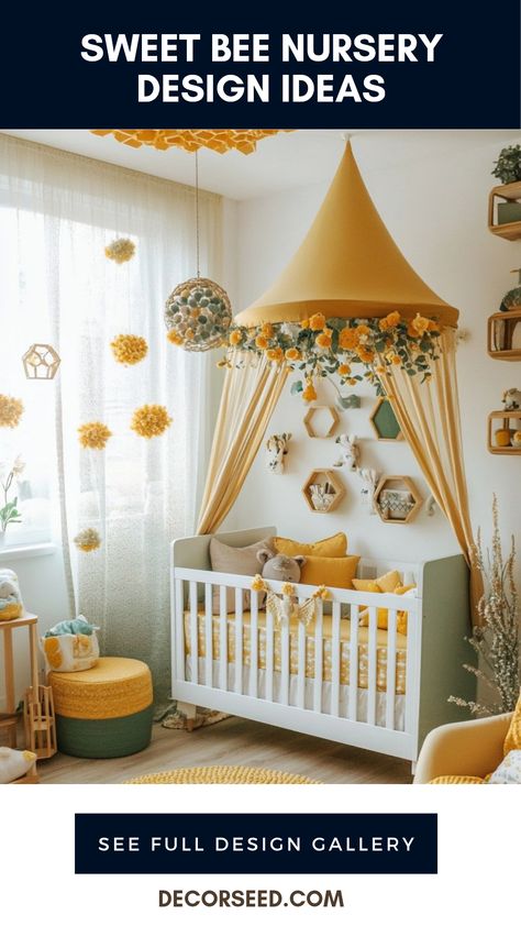 Transform your baby's nursery with charming bee-themed design ideas. Soft pastels, imaginative floral decor, and natural materials work together to create a playful and safe atmosphere. Incorporate bee motifs through wall art, bedding, and light fixtures to spark joy. Remember to choose sustainable items to ensure your nursery is eco-friendly. Discover how to balance functionality with creativity in this unique space. Make your little one's nursery a warm, welcoming retreat filled with love, safety, and delightful buzzing details. 70s Nursery Theme, Colorful Gender Neutral Nursery, Yellow Nursery Girl, Nursery Room Design Ideas, Citrus Nursery, Unique Nursery Themes, Perth House, Gender Neutral Nursery Colors, Nursery Design Ideas