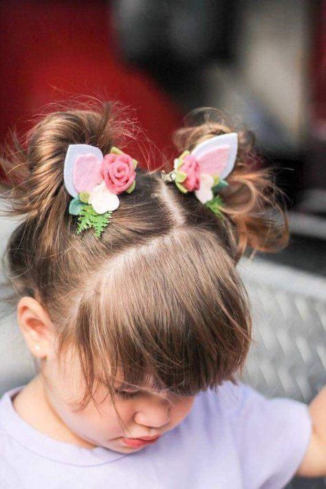 Bunny Hair Clip, Bunny Hair, Felt Hair Clips, Wacky Hair Days, Floral Hair Clip, Wacky Hair, Toddler Hair Clips, Easter Hair Bow, Baby Hair Accessories