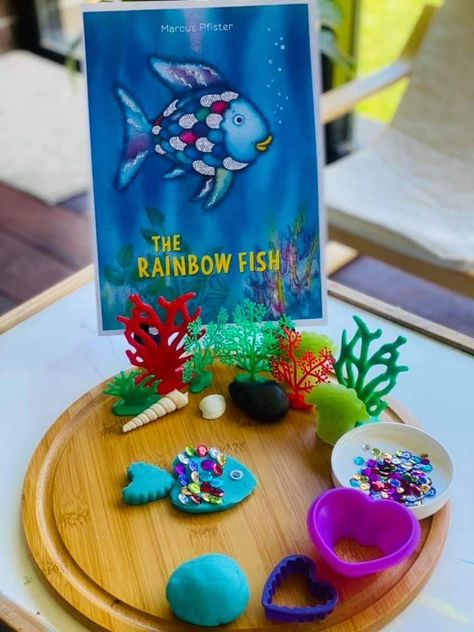 Rainbow Fish Activities, Book Themed Activities, The Rainbow Fish, Ocean Theme Preschool, Fish Activities, Eyfs Activities, Nursery Activities, Ocean Activities, Fish Crafts