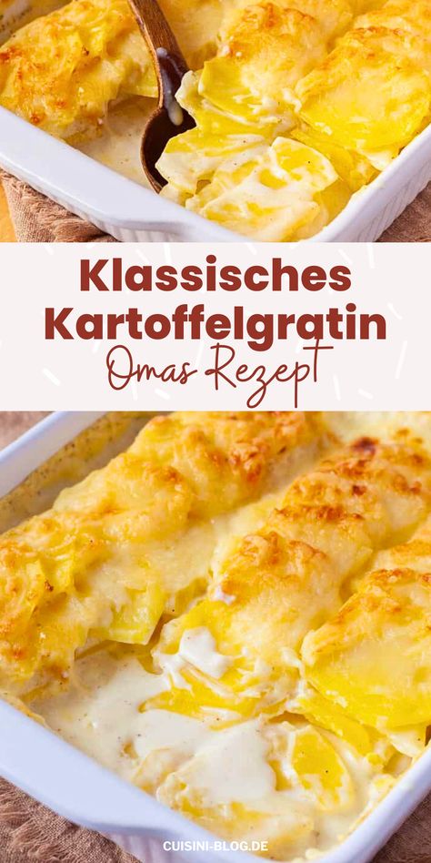 Dieses klassische Kartoffelgratin Rezept ist das Beste! Es ist super einfach aus klassischen Zutaten zubereitet, mit knusprigem Käse überbacken und wird schön cremig. Xmas Dinner, Food Therapy, Cooking Inspiration, Potato Recipes, Vegetable Recipes, Family Meals, Salad Recipes, Low Carb, Food And Drink