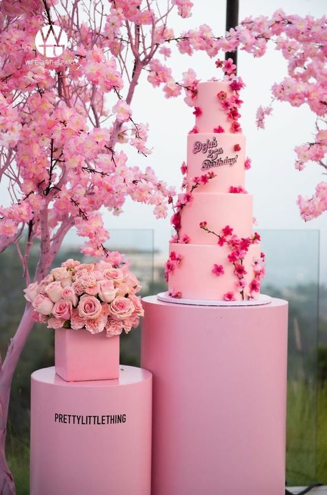 Japanese Cherry Blossom Birthday Theme, Sakura Birthday Theme, Cherry Blossom Birthday Theme, Pink Tokyo, Cake Japanese, Cherry Blossom Centerpiece, Cherry Blossom Wedding Theme, Ways To Market Your Business, Cherry Blossom Party