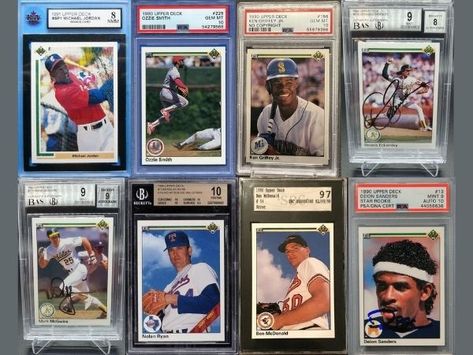 There are 29 Most Valuable 1990 Upper Deck Baseball Cards that are worth collecting if you like baseball cards. Before I start, it should be noted that the values below are for near mint condition cards. While these cards hold their value for decades and will appreciate in value, not all of the cards below will be worth quite as much in a few years when they are out of their protective cases. #UpperDeckBaseballCards Deck Heroes, Baseball Card Values, Sports Cards Collection, Larry Walker, Barry Larkin, Old Baseball Cards, Baseball Cards For Sale, Don Mattingly, Baseball Pitcher