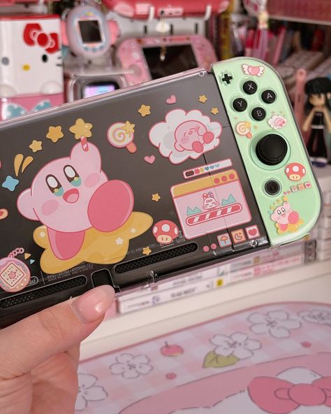 Kirby case with a tamagotchi on it???? Umm yes please 🥰 Case from @blingkiyofficial 🥳💖 #nintendo #switch #kirby #switchaccessories #switchcase #nintendoswitch #gaming #gamer Kirby Lego, Cute Nintendo Switch Case, Nintendo Switch Decoration Ideas, Kirby Merchandise, Kirby Nintendo, Switch Case, Nintendo Switch Case, Nintendo Ds, Yes Please