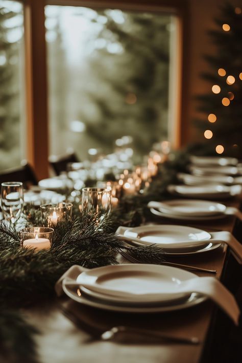 20 DIY Christmas Table Settings That Are Affordable Table Settings White Plates, Christmas Table Settings White, Dinner Setting Table, Budget Christmas Dinner, Modern Christmas Table Decor, Christmas Table Centerpieces Elegant, Modern Christmas Table, Xmas Dinner Table, Christmas Table Decor Ideas