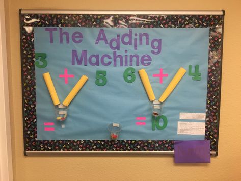 Interactive math bulletin board (TEKS: K.3A) Interactive Elementary Bulletin Boards, Interactive Math Bulletin Boards, Interactive Bulletin Boards Elementary, Elementary Bulletin Boards, Kindergarten Bulletin Boards, Ideas For Kindergarten, Interactive Bulletin Boards, Interactive Bulletin Board, Math Interactive