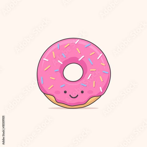 Doughnut Cartoon, Donuts Cartoon, Doughnut Illustration, Cartoon Donut, Donut Cartoon, Image Happy, Doodles Drawings, Character Vector, Donut Party