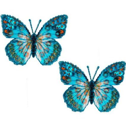 Amazon.com: Expo MBP102BL Iron-On Embroidered Sequin Butterfly Applique, 2-Pack, Blue: Arts, Crafts & Sewing Butterfly Patch, Sequin Butterfly, Chinese Fabric, Butterfly Applique, Lowes Coupon, Accessories Crafts, Coupon Spreadsheet, Embroidered Butterfly, Coupon Binder