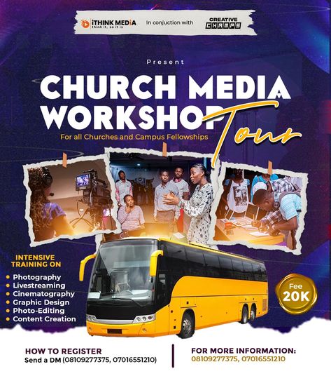 Embark on a journey with us as we elevate church media teams through personalized training and hands-on experience. Let’s unlock the full potential of your ministry’s media outreach together! ✍️ *How to register: send prove of payment to 08109277375 (WhatsApp)* ✍️ *DATE: A selected weekend* ✍️ *LOCATION: Your local assembly* ✍️ *AMOUNT: 20k (within Ibadan). Extra fee charge for outside Ibadan* Powered by @ithinkmediahub Abode Illustrator, Church Flyer Design, Graphic Design Photo, Church Flyer, Illustrator Tutorials, Full Potential, Personal Training, Flyer Design, Hands On