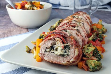 baconwrappedporktenderloin Bacon Wrapped Pork Tenderloin, 30g Protein, Pork Wraps, Bacon Wrapped Pork, Thanksgiving Appetizer Recipes, Stuffed Pork, Pork Loin Recipes, Tenderloin Recipes, Recipes Appetizers