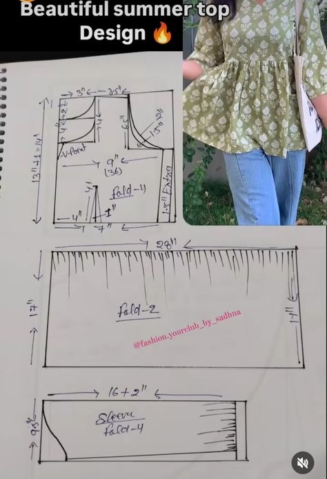 Short Top Stitching Ideas, Shirt Stitching Ideas For Women, Blouse Pattern Sewing Tutorials, Top Pattern Drafting, Pattern Drafting Tutorials Blouses, Fashion Design Lessons, Fashion Sewing Pattern Tutorials, Home Made Dress, Shirt Stitching