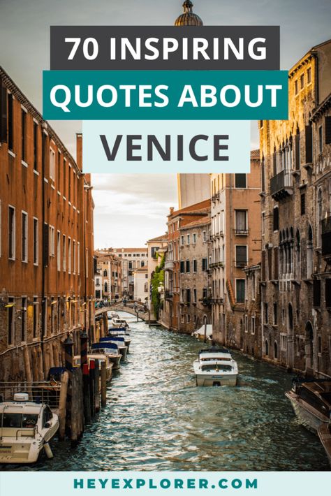 Venice Quotes, Italy Quotes, Poetic Quotes, Funny Travel Quotes, Italy History, Venice Canals, Venice Travel, Italy Photography, Italy Aesthetic