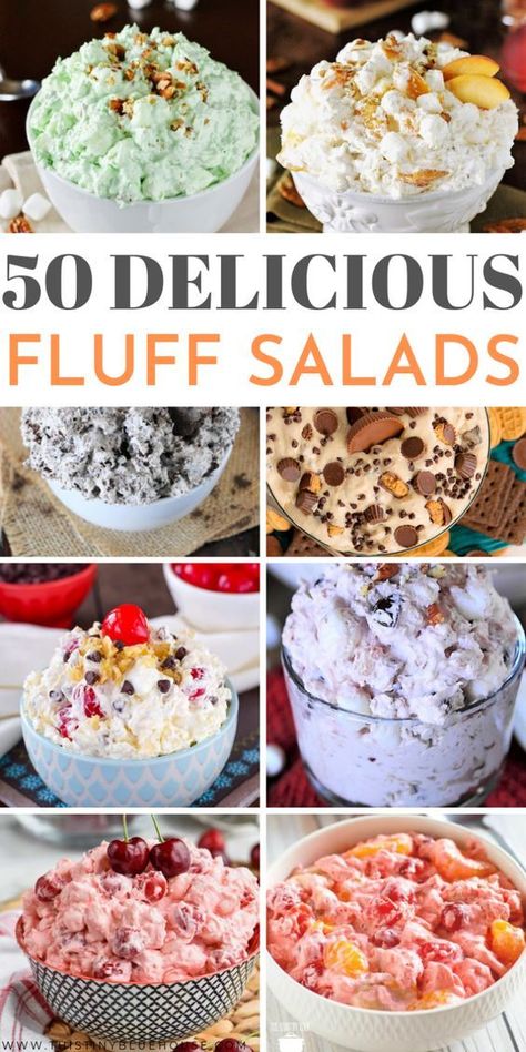 Dessert Fluff, Fluff Dessert Recipes, Fluff Salads, Scottish Desserts, Fluff Salad Recipes, Salad Buah, Tiramisu Dessert, Fluff Recipe, Fluff Desserts