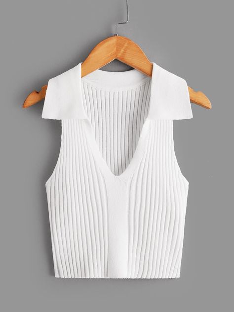 White Dressy  Sleeveless Viscose Plain Pullovers Embellished Slight Stretch  Girls Clothing Collage Outfits, Notched Neckline, Girls Sweaters, Looks Style, White Casual, Girls Clothing, Sweater Vest, Ideias Fashion, Sleeveless Top