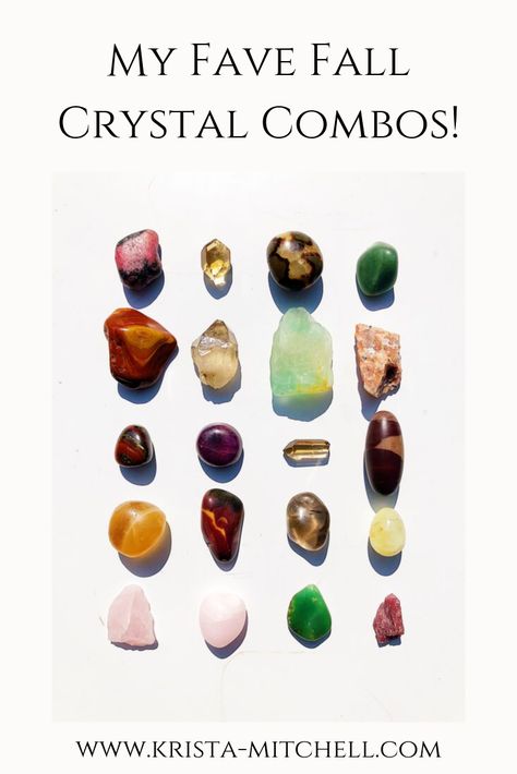 My Fave Fall Crystal Combos! — KRISTA MITCHELL Fall Crystals, Crystal Combos, Crystal Combinations, Autumnal Equinox, Honey Calcite, Crystal Healer, Orange Calcite, Crystal Therapy, Witchy Things