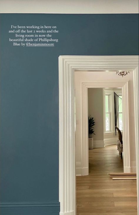 Bm Philipsburg Blue, Bm Phillipsburg Blue, Bm Blue Porcelain, Phillipsburg Blue Benjamin Moore, Phillipsburg Blue, Bm Blue Paint Colors, Popular Living Room, Dutch Tiles, Accent Walls In Living Room