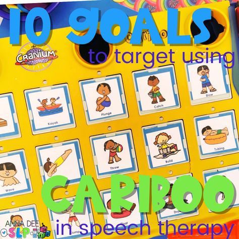 10 Goals to Target Using Cariboo In Speech Therapy Speech Therapy Activities Elementary, Two Word Phrases, Speech Therapy Crafts, Activities Elementary, Early Childhood Special Education, Speech Therapy Games, Spatial Concepts, Therapy Games, Receptive Language