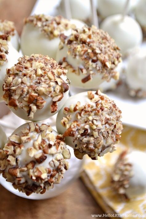 Cake Pop Recipes and Ideas - Pecan Pumpkin Spice Cake Pops - How to Make Cake Pops - Easy Recipe for Chocolate, Funfetti Birthday, Oreo, Red Velvet - Wedding and Christmas DIY #cake #recipes Pumpkin Spice Cake Pops, Spice Cake Pops, Pumpkin Pops, Funfetti Cake Pops, Cupcake Tips, Cake Pop Recipes, Cake Pop Flavors, Funfetti Birthday, Pumpkin Cake Pops