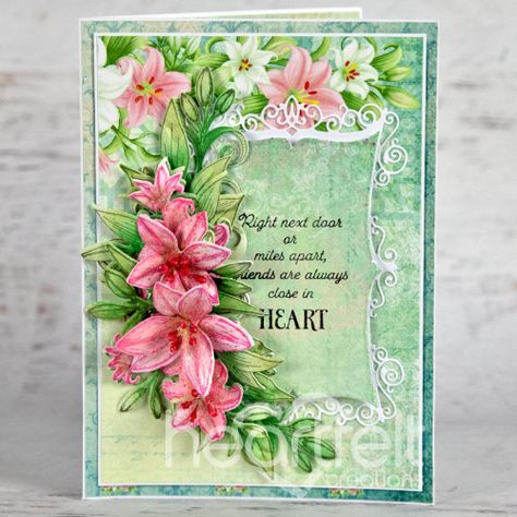 Heartfelt Creations - Lilies Next Door Garden Lily, Rose Madder, Papercrafting Techniques, Filigree Frame, Stamp Frame, Heartfelt Creations Cards, Emma Lou, Lily Bouquet, Cardmaking Ideas