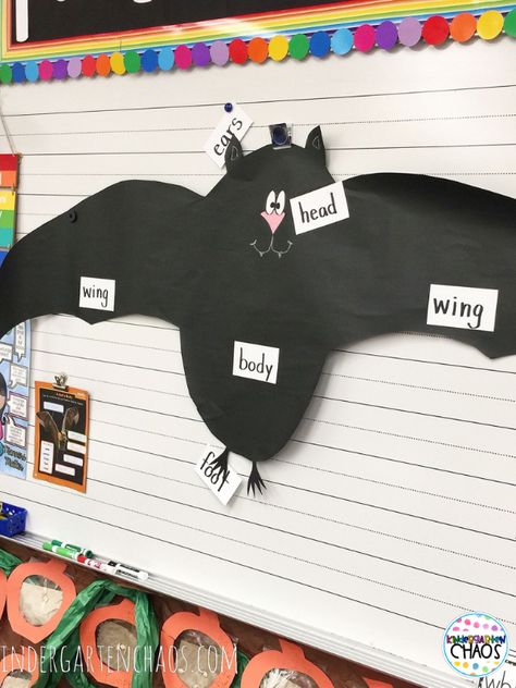 Bat Kindergarten, Writing Station Kindergarten, Pumpkin Activities Kindergarten, Activities For October, Fountas And Pinnell Levels, Bat Monster, Teaching Subtraction, Monster Activities, Kindergarten Anchor Charts