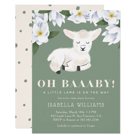 Baby Lamb Baby Shower, Rustic Baby Shower Invitations, Gender Neutral Baby Shower Invitations, Boho Baby Shower Invitations, Baby Sheep, Baby Favors, Baby Shower Invitation Cards, Woodland Baby Shower Invitations, Baby Lamb