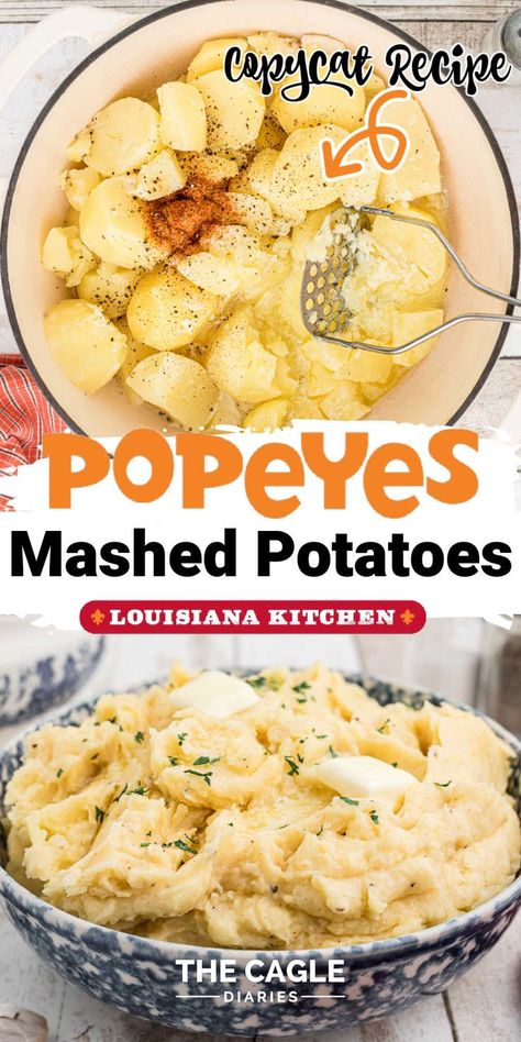 Popeyes Mashed Potatoes, Popeyes Gravy Recipe, Cajun Gravy Recipe, Best Creamy Mashed Potatoes, Cajun Gravy, Mash Potato Dishes, Popeyes Spicy Chicken Recipe, Gravy For Mashed Potatoes, Potatoes Mashed