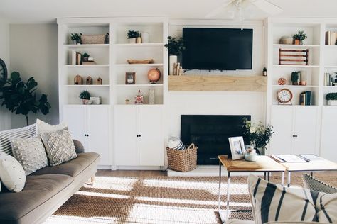 IKEA HACK: OUR BUILT INS — RHIANNON LAWSON HOME Billy Ikea, Ikea Built In, Room Bedrooms, Ikea Billy Bookcase Hack, Furnitur Ruang Keluarga, Living Room Built Ins, Cabinet Designs, Bookshelves In Living Room, Room Shelf