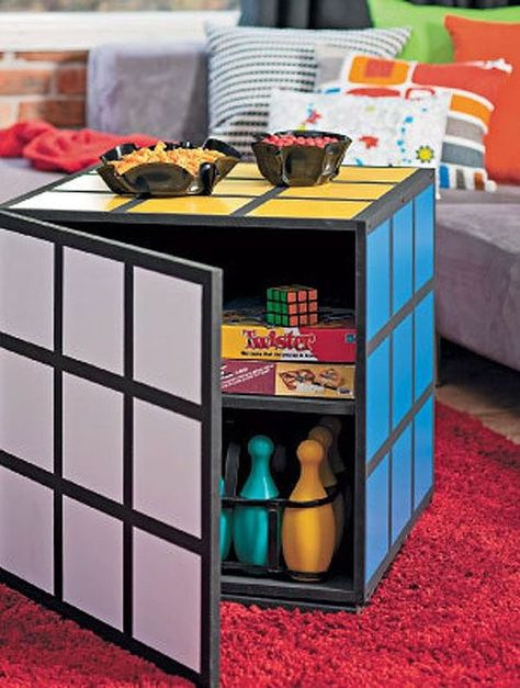 How To Choose The Right Furniture For The Kids' Room Deco Gamer, Geek Home Decor, Glass Tile Bathroom, Cube Coffee Table, Gaming Room Decor, Slanted Ceiling, Geek Decor, Diy Casa, Deco Originale