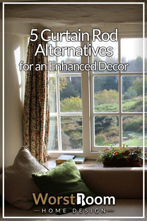 If you are looking for curtain rod alternatives, the best way to go is to do it yourself. But, not all of us are DIY experts. So here's a few options to try before we enter the "make it yourself" territory.  #curtain #light #view #glass #window #home #interiordesign #decoration #decor #homedecor #design #deco #decoration #interior #curtain #curtains #curtainrod #curtainrods Curtain Rod Alternatives, Alternatives To Curtains, Front Door Curtains, Curtain Alternatives, Floor To Ceiling Curtains, Earthy Home Decor, Ceiling Curtains, Ceiling Texture, Earthy Home