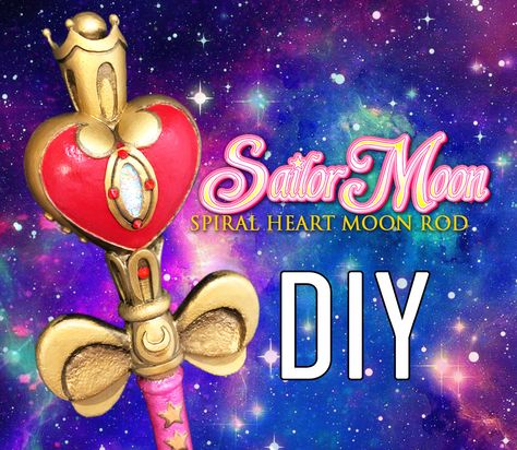 Diy Sailor Moon Wand, Sailor Moon Diy, Moon Scepter, Spiral Heart Moon Rod, Closet Costumes, Sailor Moon Wands, Sailor Moon Costume, Moon Costume, Easy Cosplay