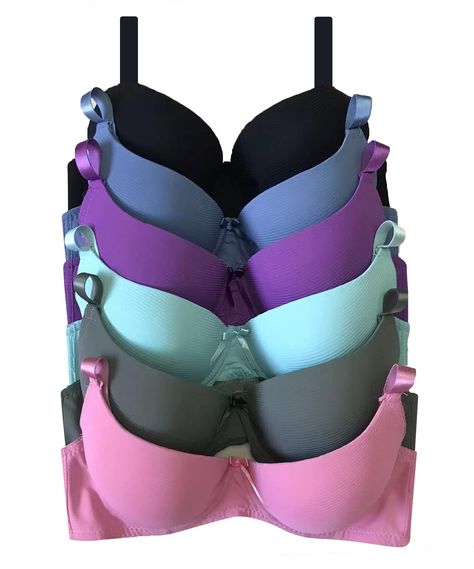 PRICES MAY VARY. Get 6 pcs bras with 6 different colors at one price Standard USA Bra Size available Comfortable at most affordable price The cup is molded cup with light padding Full Coverage with Underwired You will get 6 pcs bras with 6 different colors as shown on image at one price. The cup is molded cup with full coverage with underwire. It is supportive and comfortable for everyday use. The cup is lightly padded. It has double hooks eye back closure with adjustable shoulder straps. Amazon Bras, Miss Universe Dresses, Corset Boning, Convertible Bra, Beautiful Bra, B Cup, C Cup, Cup Bra, Everyday Bra