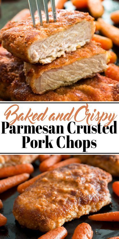 These Oven Baked Parmesan Crusted Pork Chops are crispy and tender and so simple to make! Moist and baked to perfection, this recipe is perfect for a busy weeknight dinner idea. Baked Parmesan Crusted Pork Chops, Oven Fried Pork Chops, Breaded Pork Chops Baked, Baked Boneless Pork Chops, Crusted Pork Chops, Parmesan Crusted Pork Chops, Parmesan Pork Chops, Baked Pork Chops Oven, Easy Pork Chops