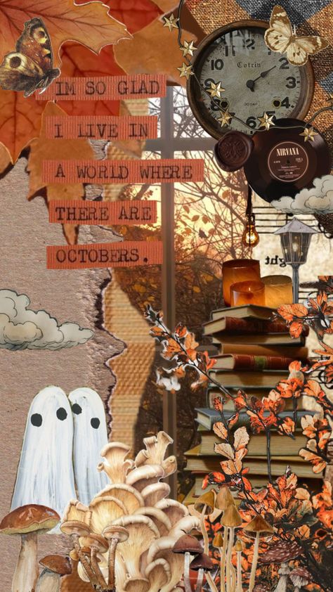 #Halloween#october October Lockscreen, Kindle Background, Aesthetic October, Autumn Fall Aesthetic, Fall Moodboard, Single Book, Posters Aesthetic, Fall Wallpapers, Halloween Wallpapers