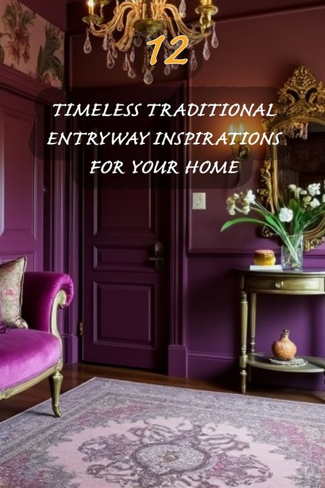 Step into elegance with these timeless traditional entryway inspirations for your home. I love how the rich hues and classic decor elements create a welcoming atmosphere that blends sophistication and comfort. Whether it's the stunning chandelier or the beautifully arranged flowers, each detail brings a unique charm that sets the tone for the entire space. Vestibule Design Entrance, Entryway Inspirations, Foyer Entryway Decor Ideas, Craftsman Entryway, Traditional Entryway Ideas, Modern Victorian Bedroom Ideas, French Country Entryway, Arranged Flowers, Entryway Design Ideas